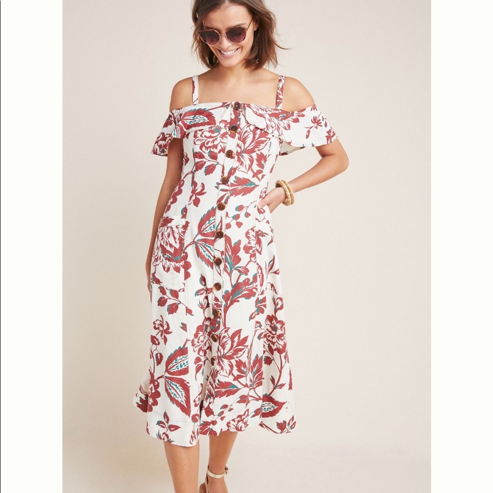 By Anthropologie Oahu Button Front Dress